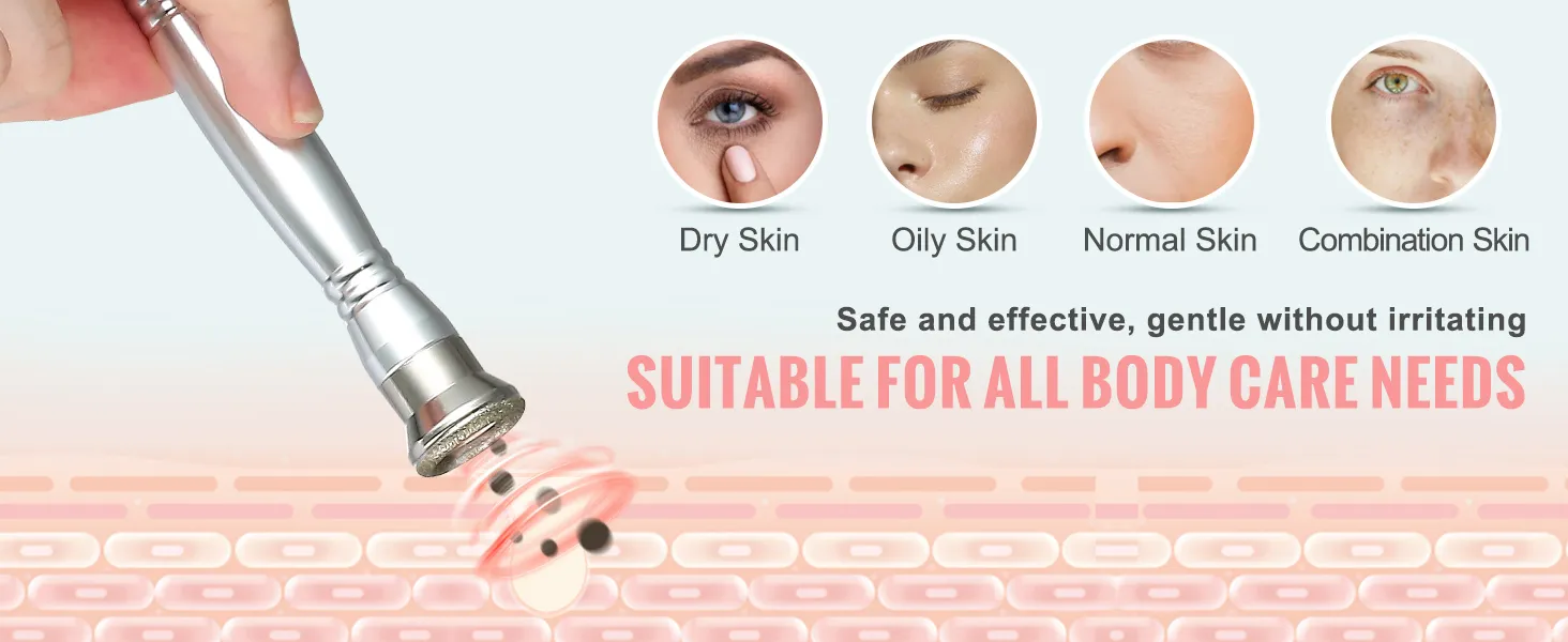 Máquina de microdermoabrasión de diamante VEVOR para pieles secas, grasas, normales y mixtas. Seguro y suave.