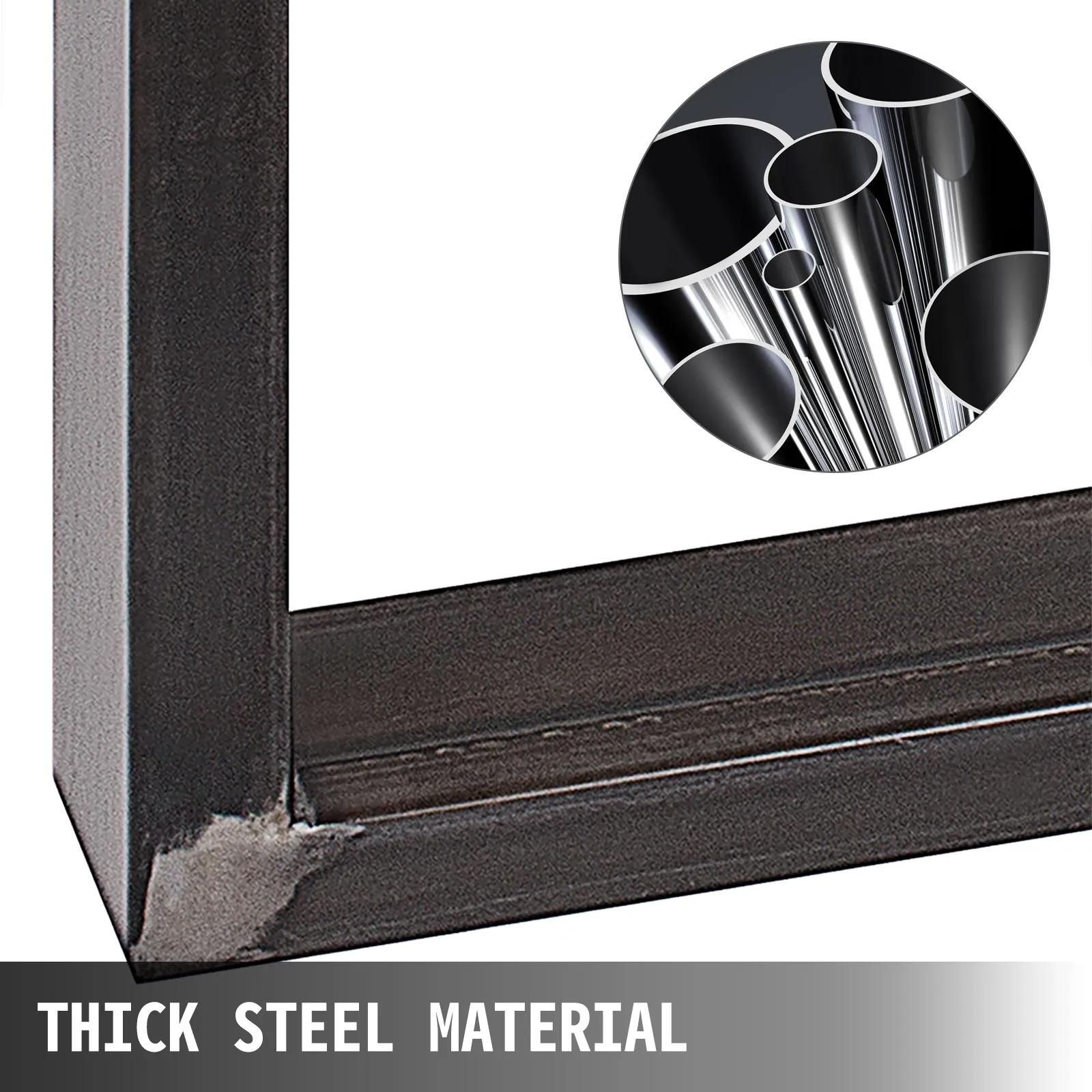 VEVOR steel table legs with thick steel material structure.