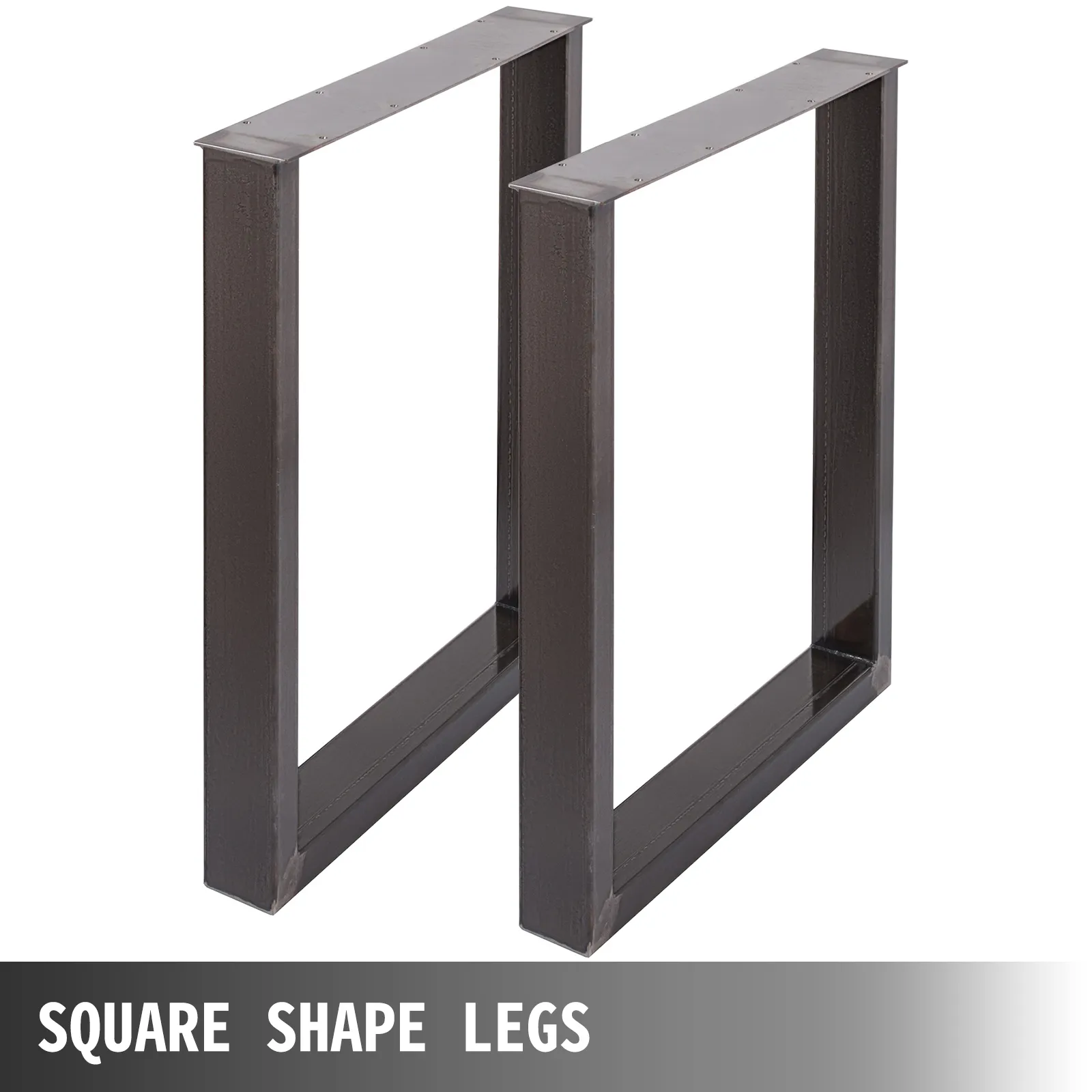 VEVOR steel table legs with a square shape and sleek black finish.