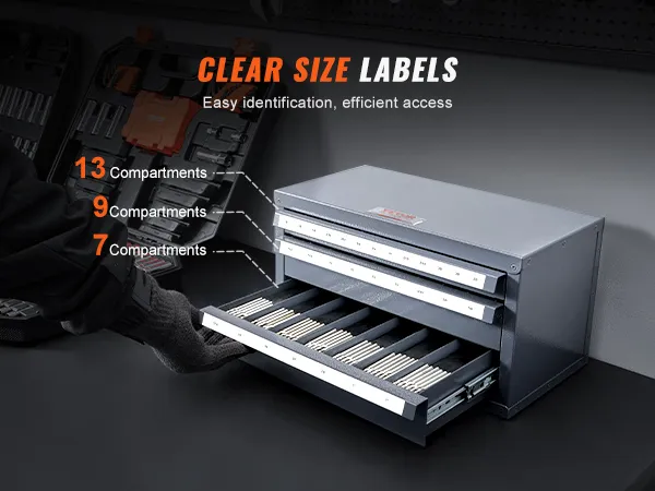VEVOR end mill dispenser cabinet with dual protection, anti-warp, rust and corrosion resistant.
