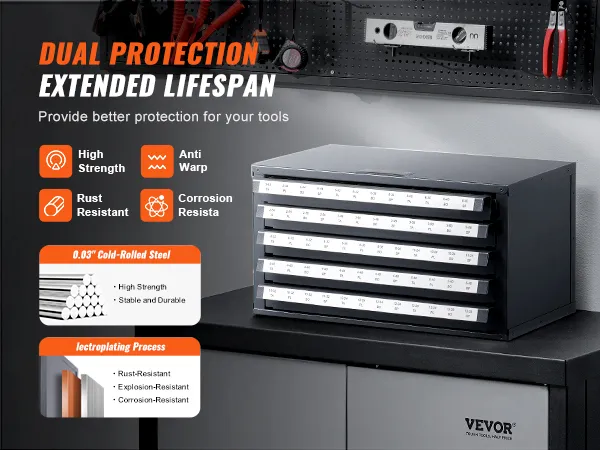 VEVOR tap dispenser cabinet with high strength, anti-warp, rust, and corrosion-resistant features.