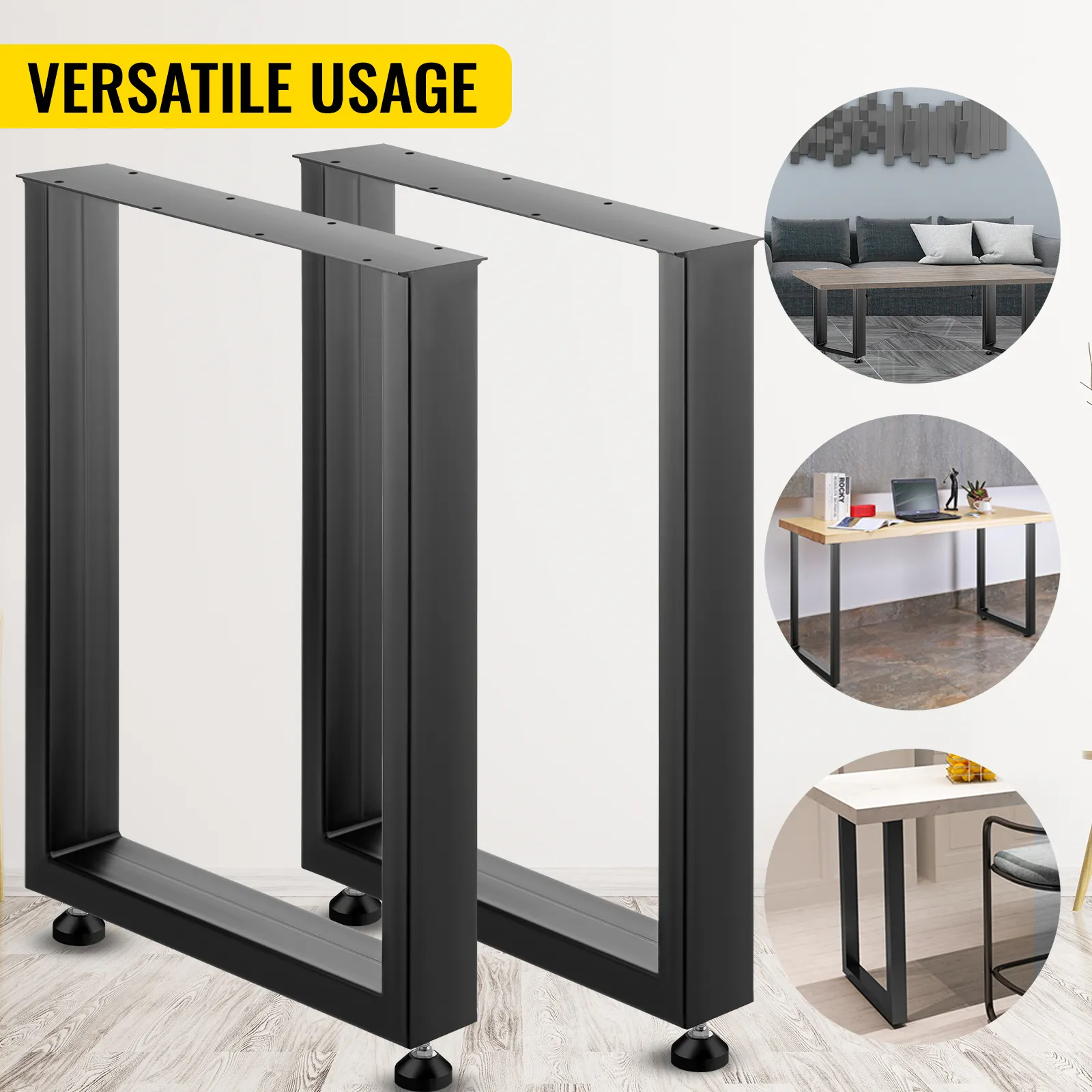 VEVOR steel table legs for versatile usage in various furniture setups.