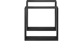 Patas de mesa de acero VEVOR negras con diseño cuadrado sobre un fondo blanco