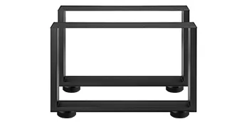 black rectangular VEVOR table legs with sturdy metal construction and adjustable feet.