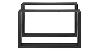 rectangular black VEVOR steel table legs in a simple, modern design.