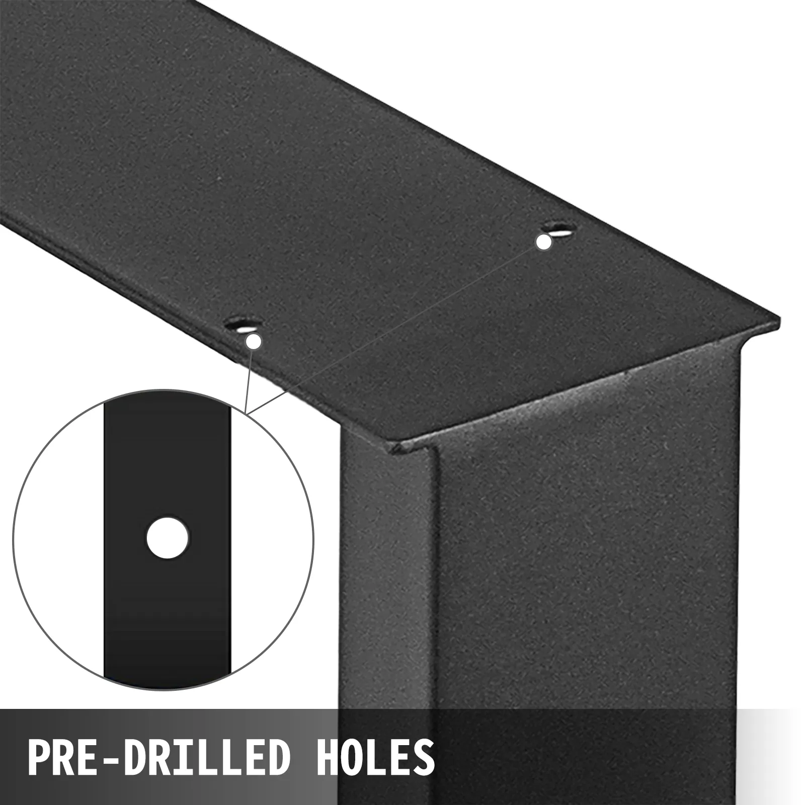 VEVOR steel table legs with pre-drilled holes for easy installation.