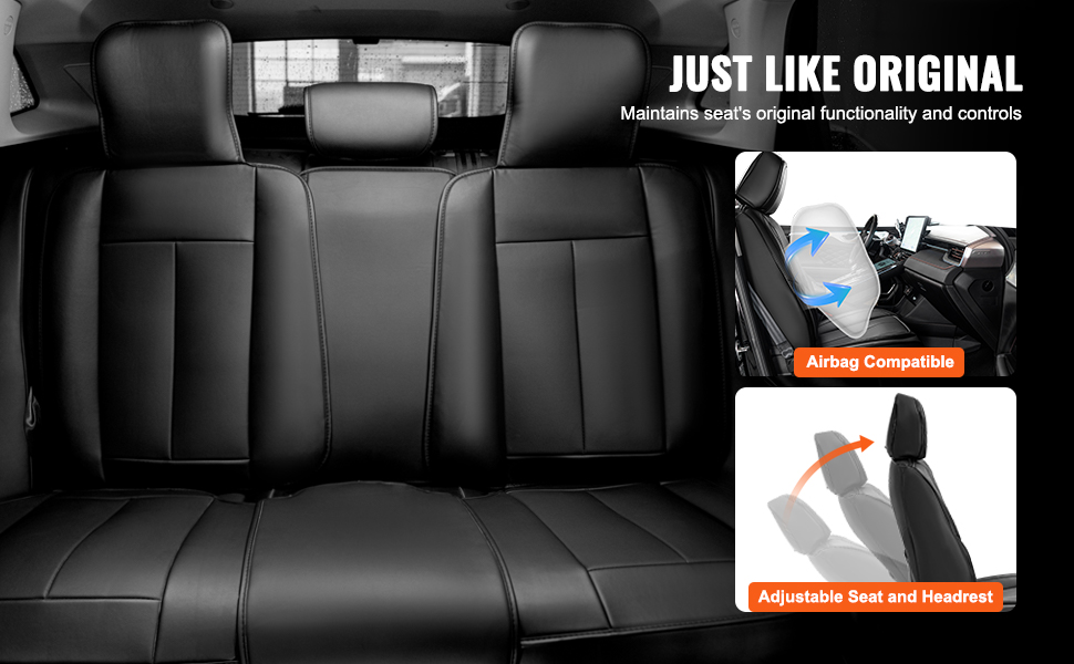 Housse De Siège Auto Universelle En Cuir PU - Protection 4 Saisons, Antidérapante, Pour Voiture, Camion, SUV (1 Siège Arrière Noir) - 3