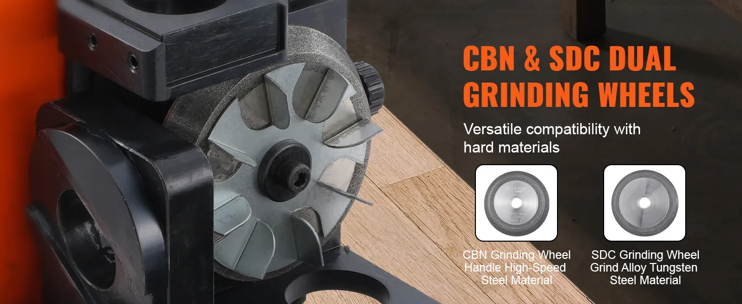Mole abrasive doppie cbn e sdc per affilatrice per punte da trapano VEVOR, adatte per materiali in acciaio rapido e al tungsteno.