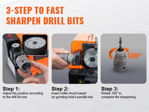 VEVOR MR-20G Drill Bits Sharpener 3-20mm Bits Grinder Sharpener