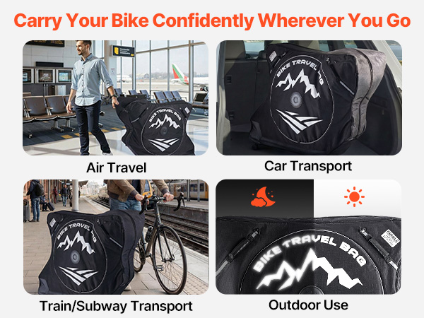VEVOR Bike Travel Bag, Road Bike Bag Road Bicycle Storage Carry