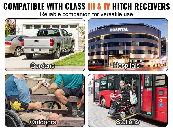 VEVOR hitch mount cargo carrier compatible with class iii & iv hitch receivers for versatile use.
