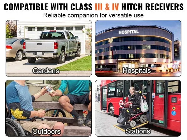 VEVOR hitch mount cargo carrier compatible with class iii & iv hitch receivers for versatile use in gardens, hospitals, outdoors