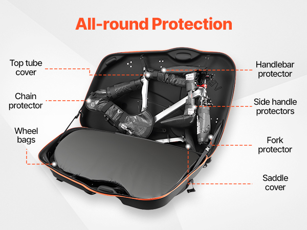VEVOR Bike Travel Case, Bicycle Travel Bag with EVA Hard Shell