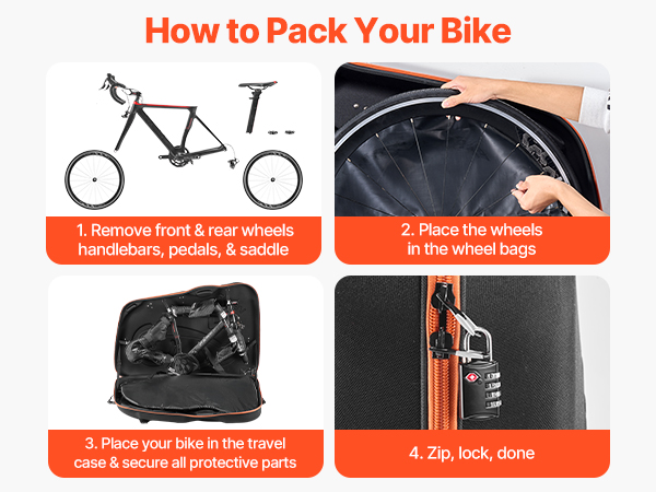 VEVOR Bike Travel Case, Bicycle Travel Bag with EVA Hard Shell