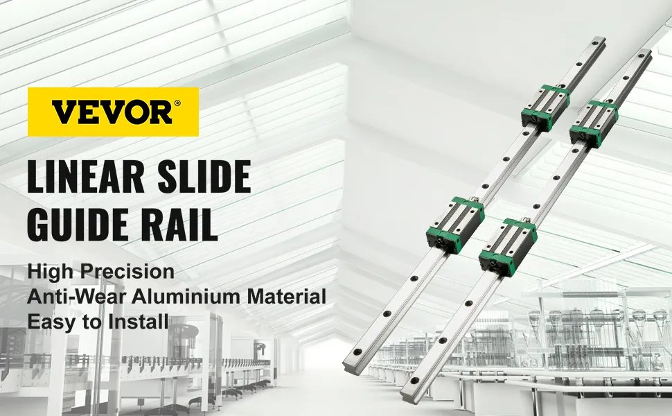 VEVOR linear rail kit: high precision, anti-wear aluminum, easy installation.