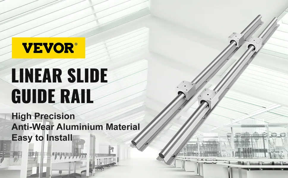 VEVOR linear rail in modern facility, high precision and anti-wear aluminum material.