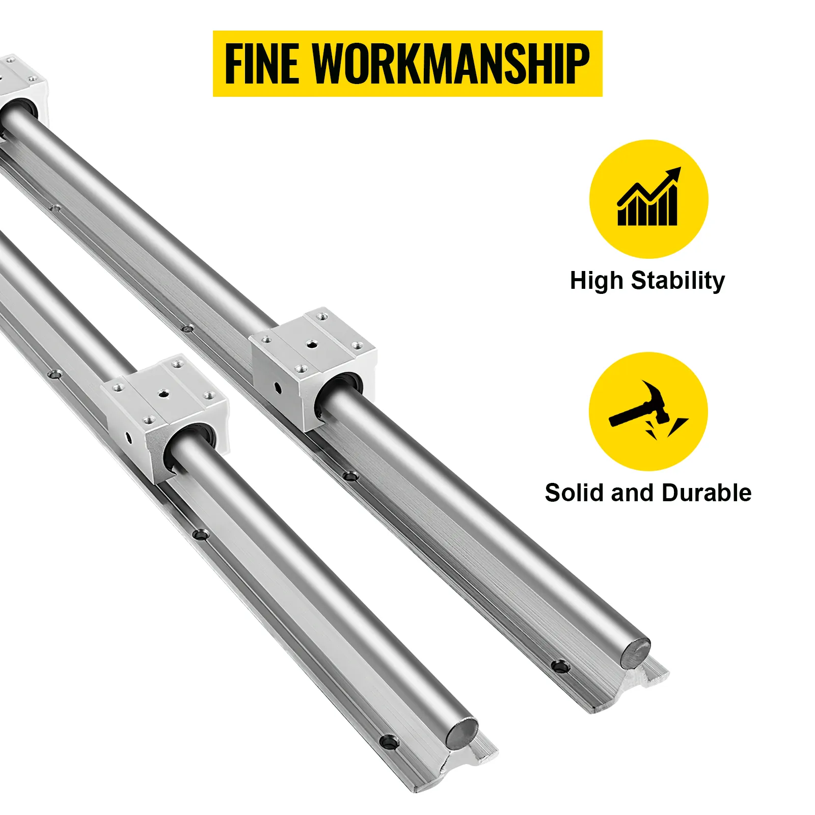 VEVOR linear rail with fine workmanship offers high stability and is solid and durable.