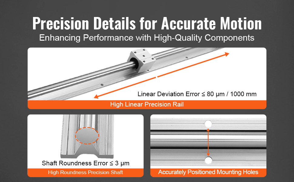 Ensemble Rail Linéaire 8mm X 400mm - 2 Rails + 4 Roulements SCS8UU + 4 Supports SK8 - Pour CNC Et Imprimante 3D - 4