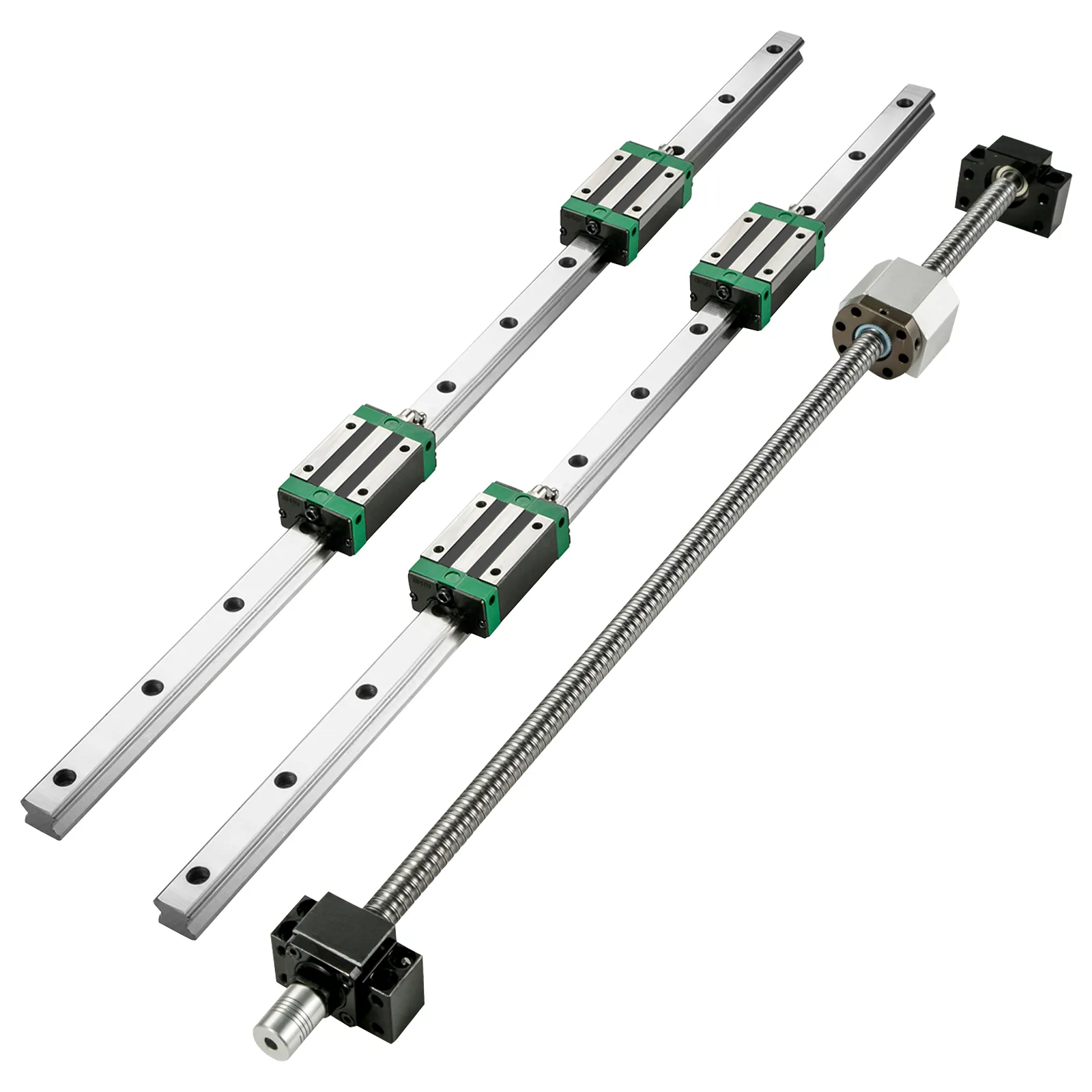 VEVOR linear guide rail kit with ball screw and four linear guide blocks.