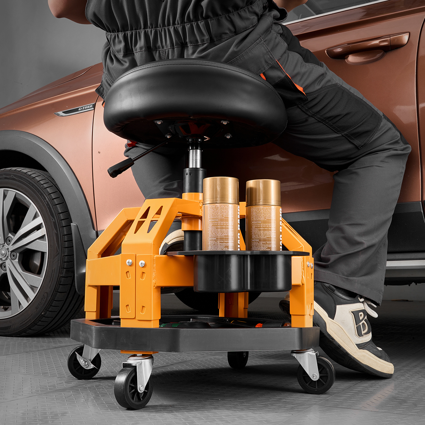 VEVOR Rolling Shop Stool – 23.6