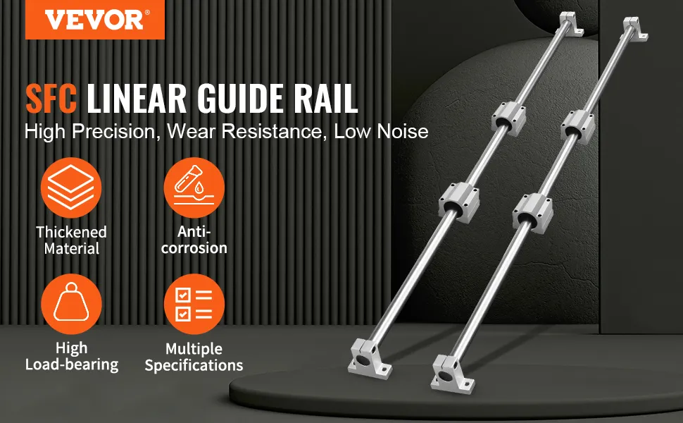 VEVOR sfc linear guide rail with high precision, wear resistance, and low noise.