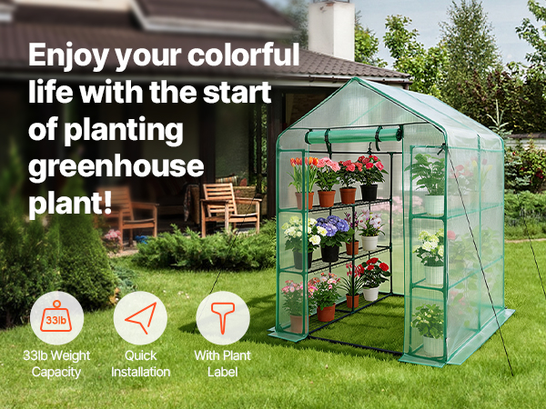 VEVOR Walk-in Greenhouse, 55.5