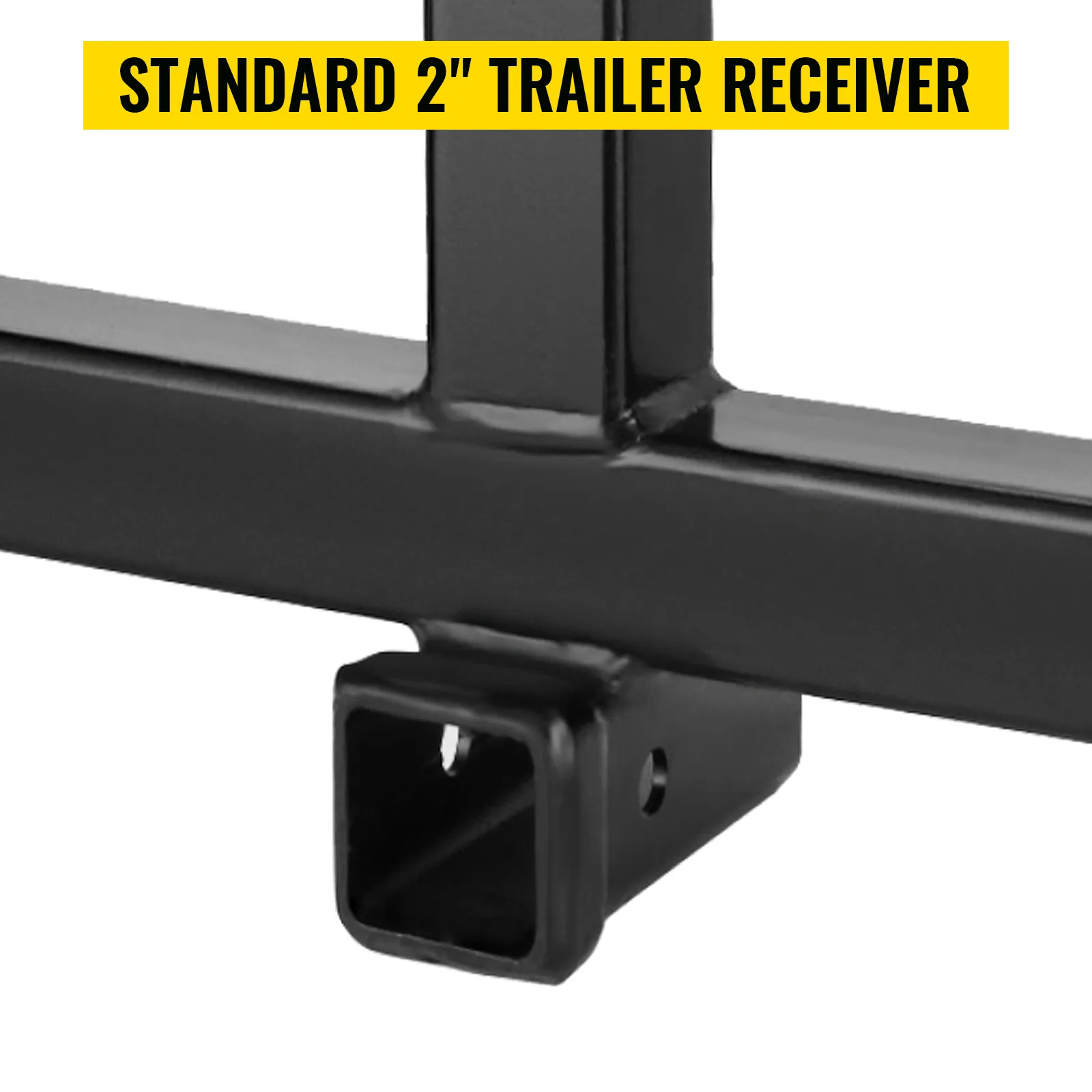 VEVOR 3 point trailer hitch with standard 2" trailer receiver in close-up view.