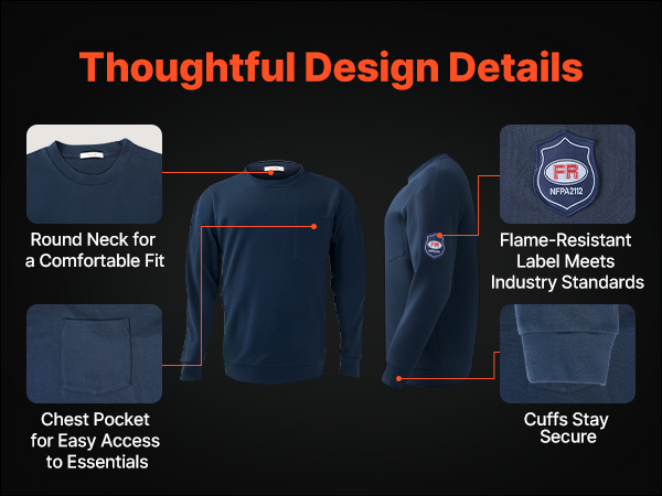 VEVOR Flame Resistant Long Sleeve T Shirt – 7 oz, 11.6 cal