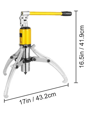 VEVOR hydraulic gear puller, 3 jaw, dimensions 16.5in x 17in (41.9cm x 43.2cm)