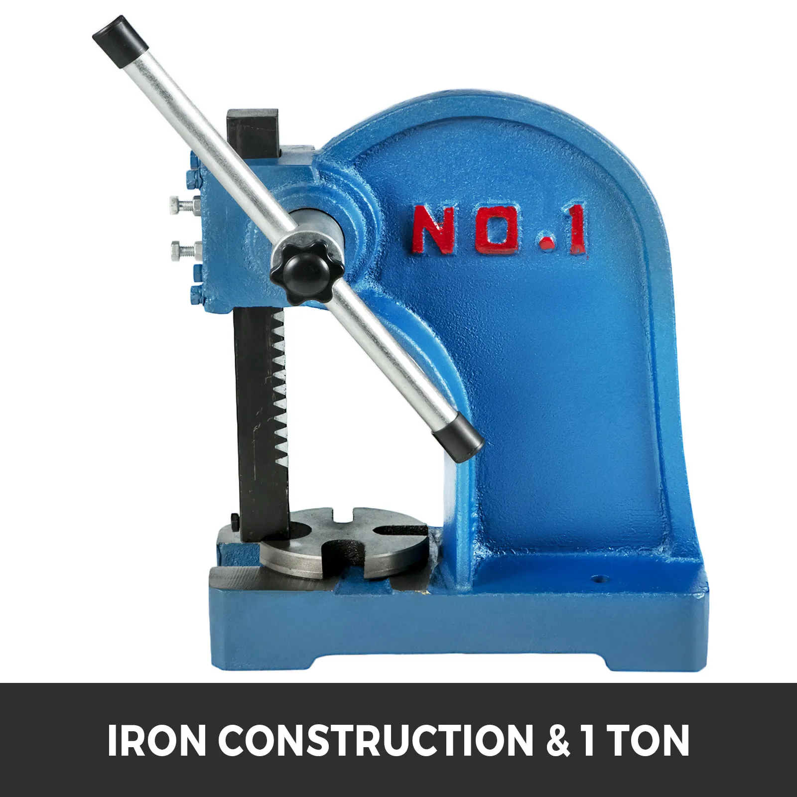 VEVOR arbor press no.1 iron construction 1 ton, blue with silver handle