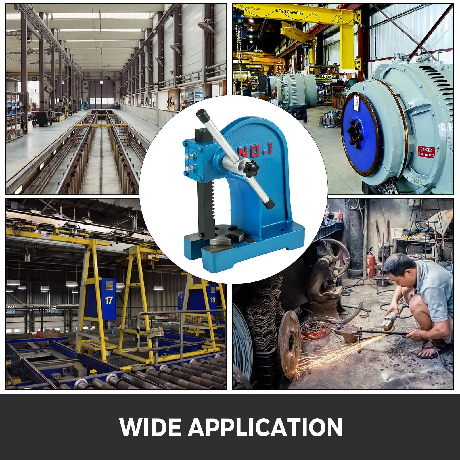 VEVOR arbor press in various industrial applications, showcasing versatility and wide use.