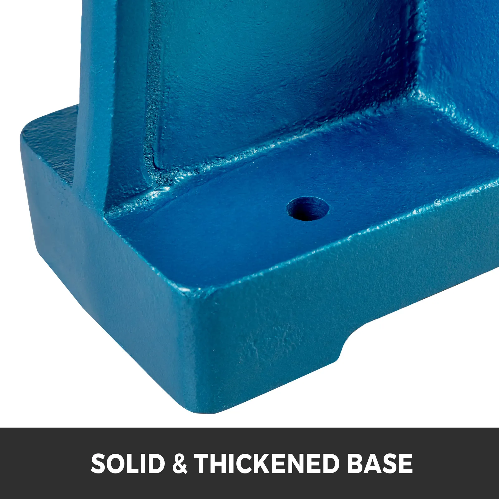 VEVOR heavy duty arbor press solid blue thickened base with a pre-drilled hole.