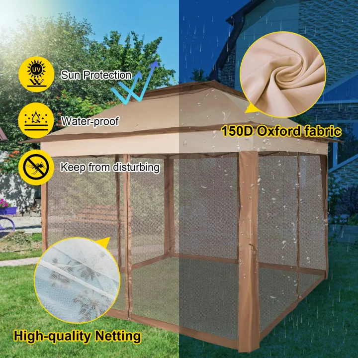 VEVOR outdoor canopy tent with waterproof 150d oxford fabric and high-quality netting.