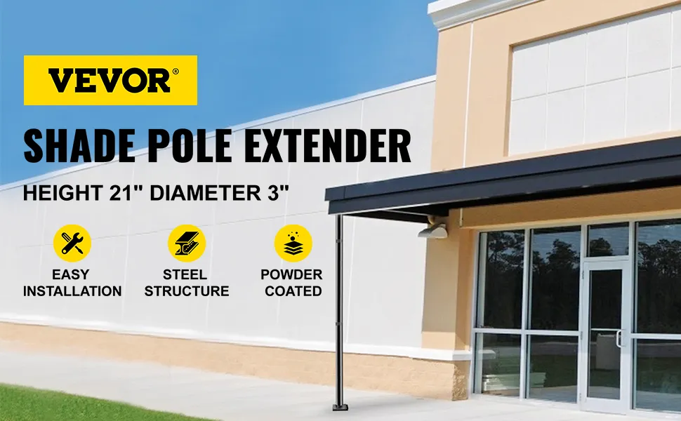 Extensión de mástil de vela de sombra VEVOR para fácil instalación con estructura de acero y recubrimiento en polvo.