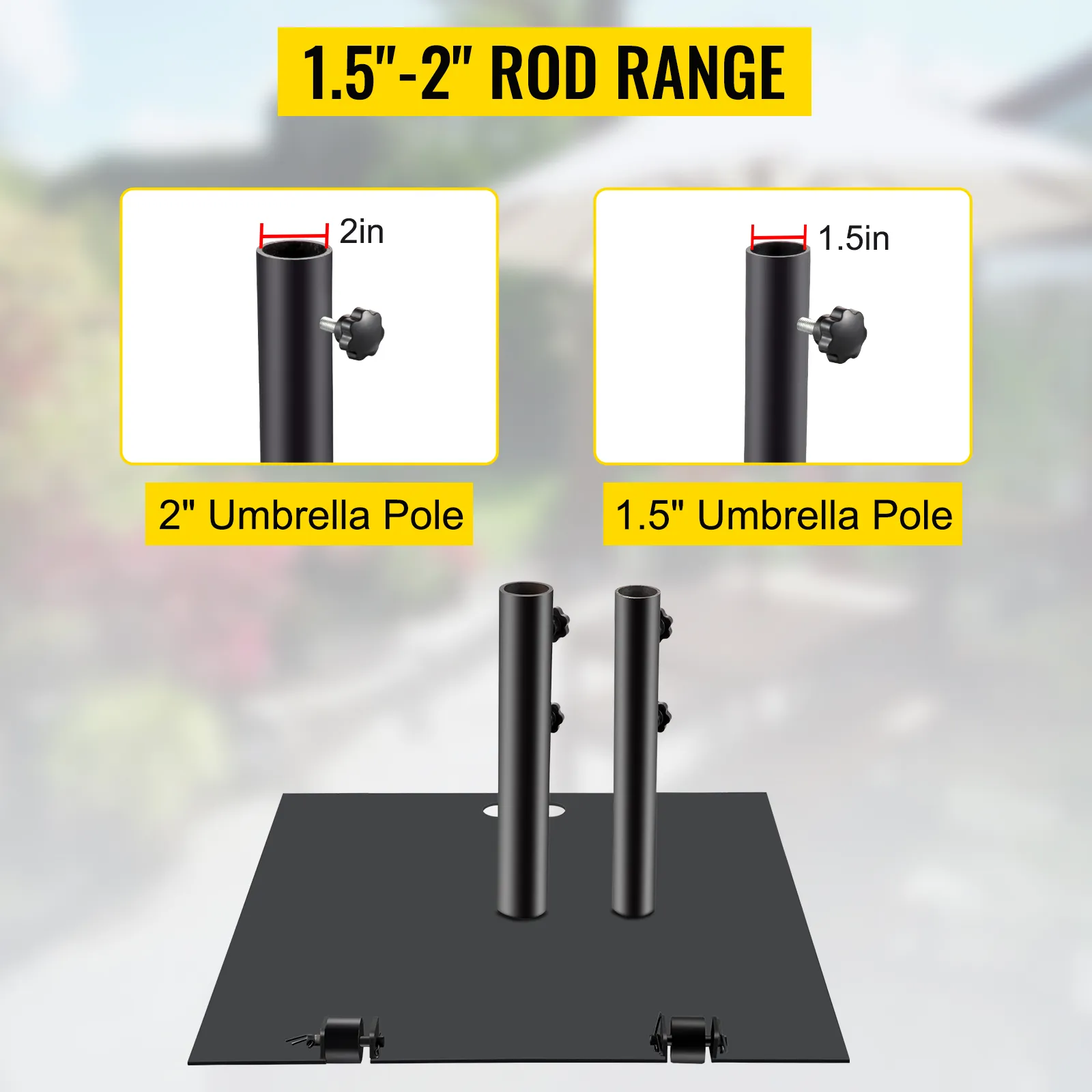 Base de sombrilla VEVOR compatible con postes de 1,5" y 2".