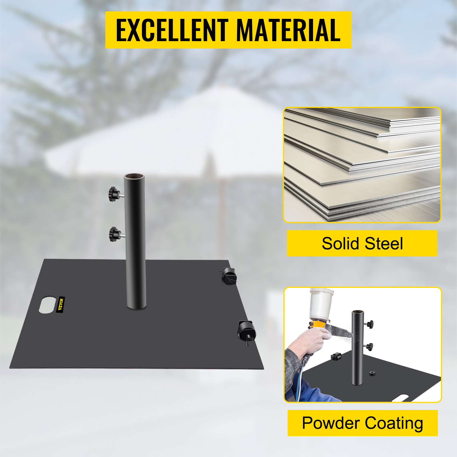 Garden Sunshade Adapter Kit – Mit 3 Reduzierringen (32/38/48 Mm) Für Sonnenschirmständer