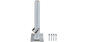 VEVOR umbrella base in metal with a mounting plate and four bolts.