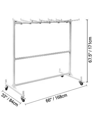 VEVOR folding chair and table cart, dimensions 66"x33"x67.5", sturdy frame, caster wheels.