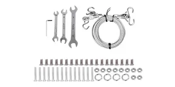 wrenches, cables, bolts, and nuts included with the VEVOR folding chair and table cart.