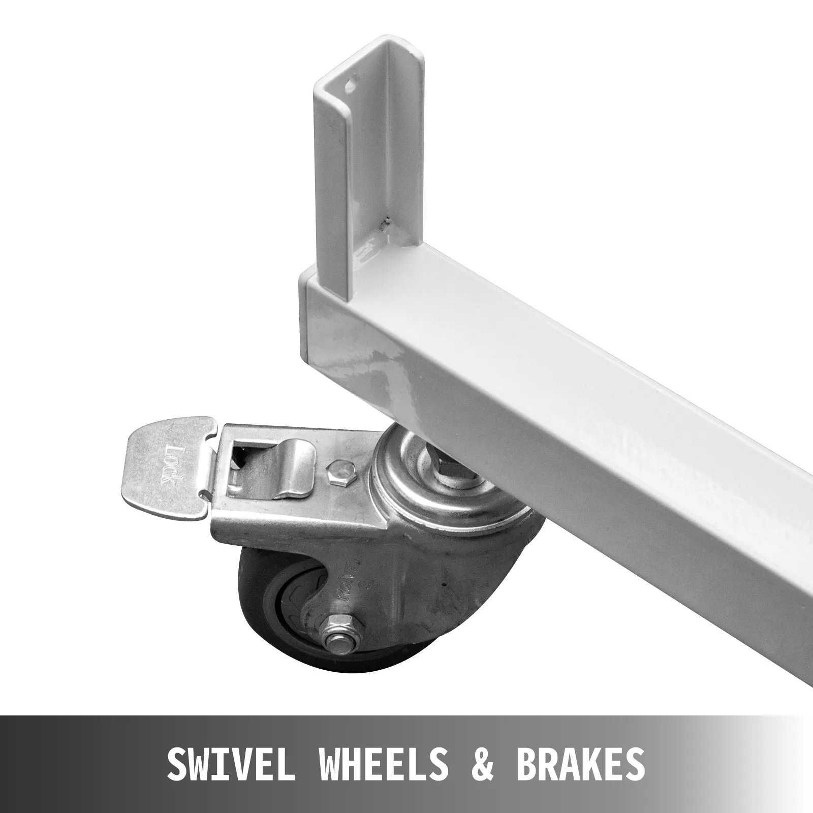 swivel wheels and brakes on VEVOR folding chair and table cart for easy mobility.