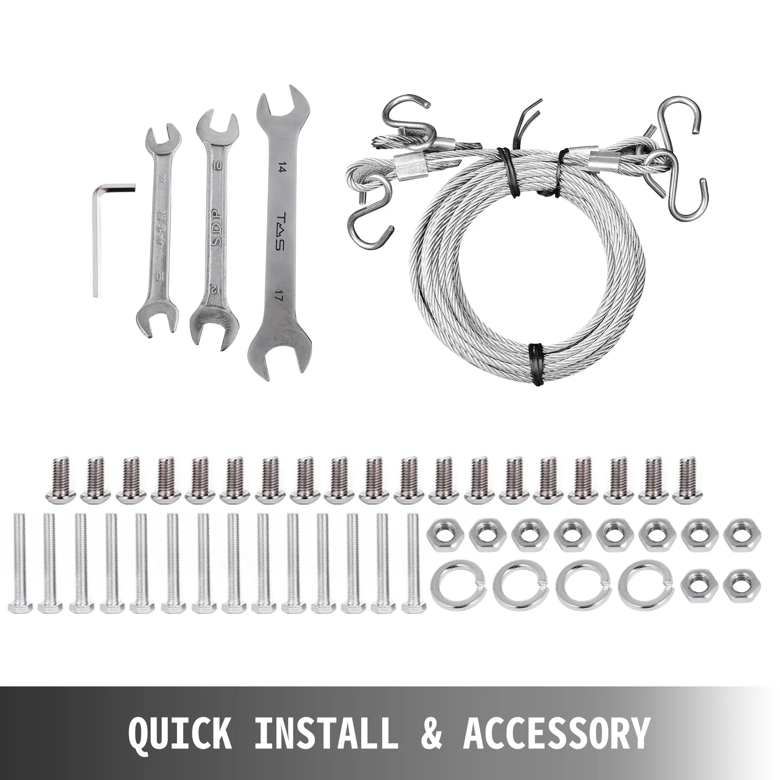 assembly tools and accessories for VEVOR folding chair and table cart.