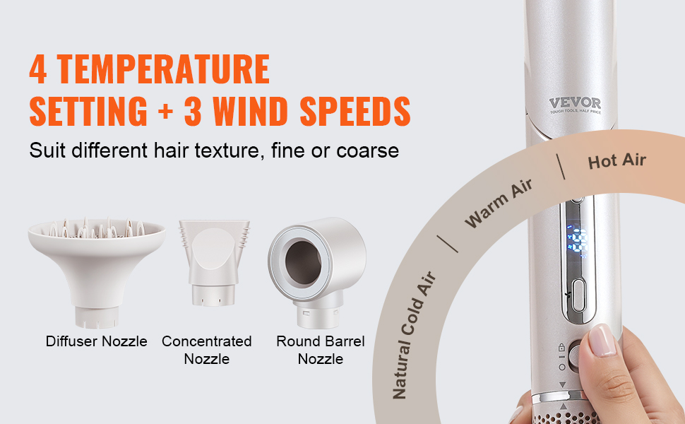 VEVOR Hair Dryer and Styler – 7-in-1 Multi Styler, 110000RPM