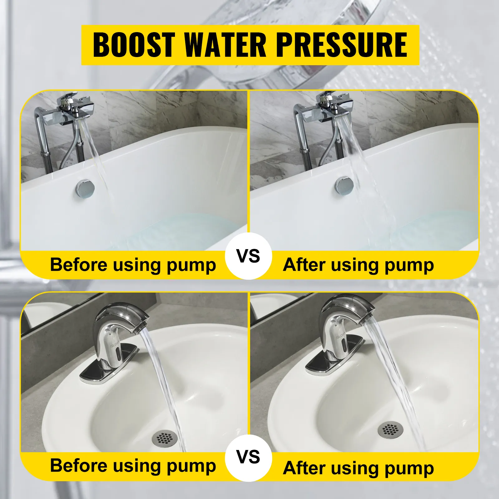 Aumente la presión del agua con la bomba de recirculación de agua caliente VEVOR; resultados antes y después del uso.