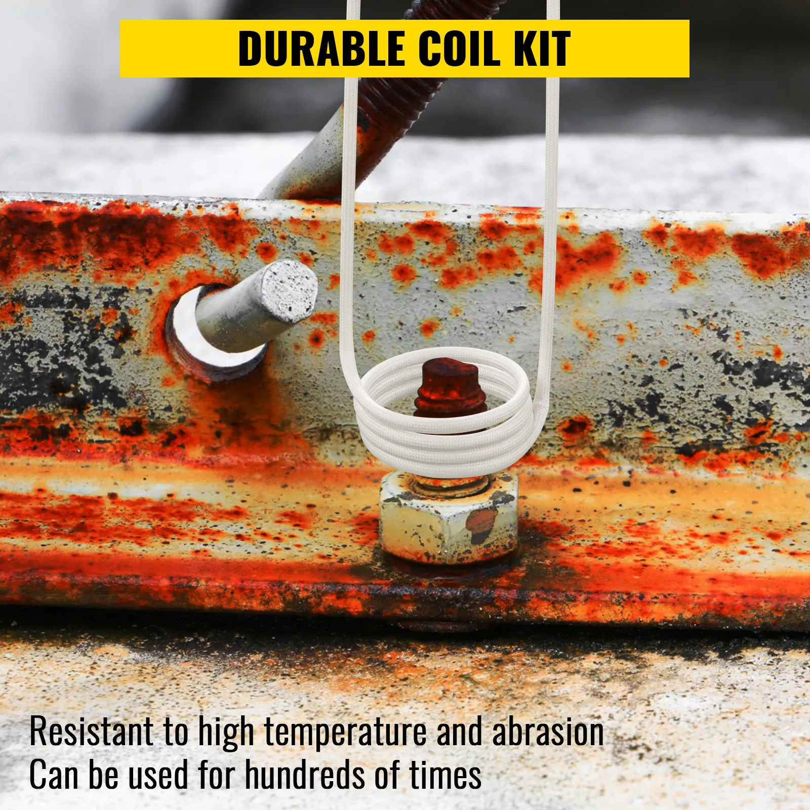 VEVOR induction heater durable coil kit, resistant to high temperature and abrasion.