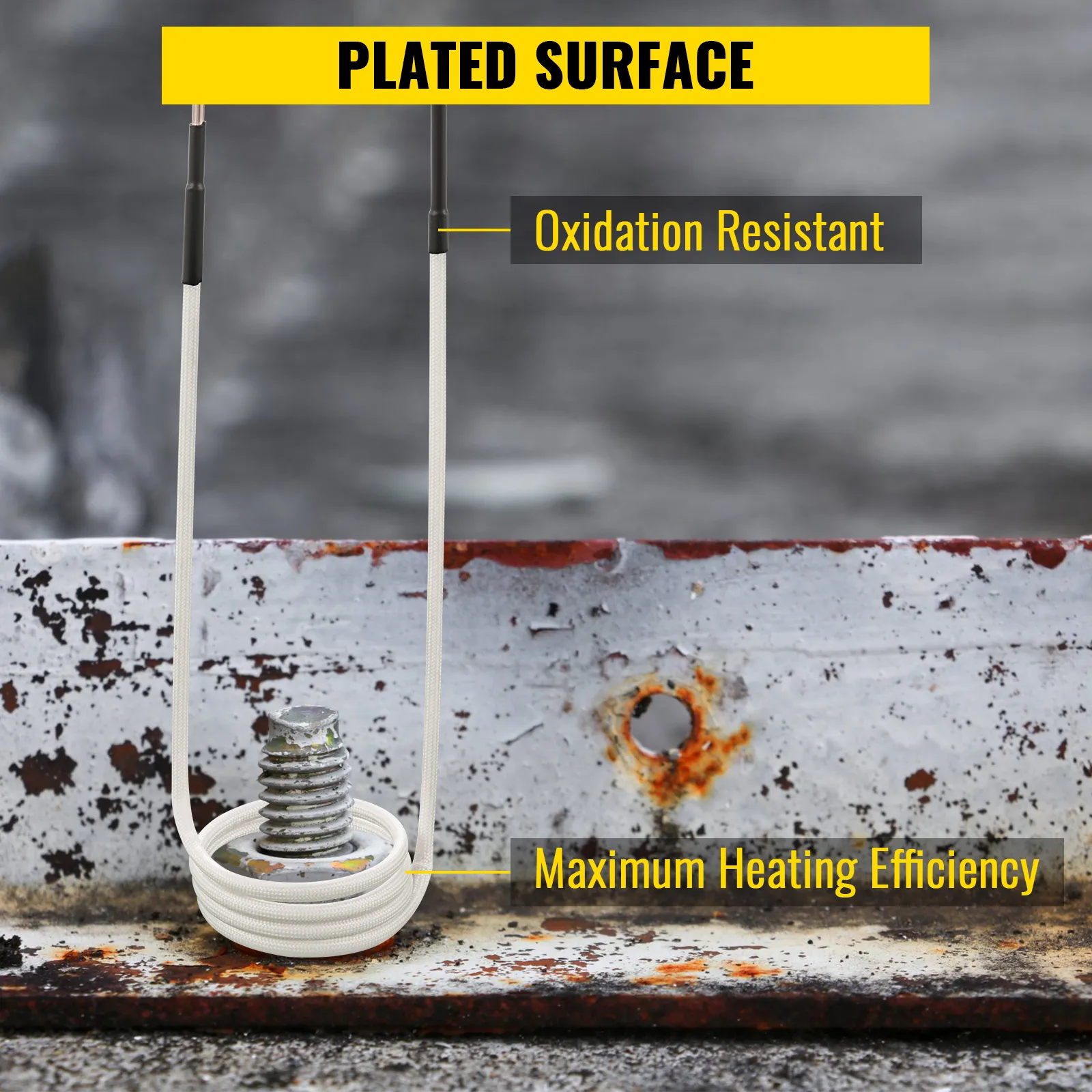 VEVOR induction heater with plated surface for oxidation resistance and maximum heating efficiency.