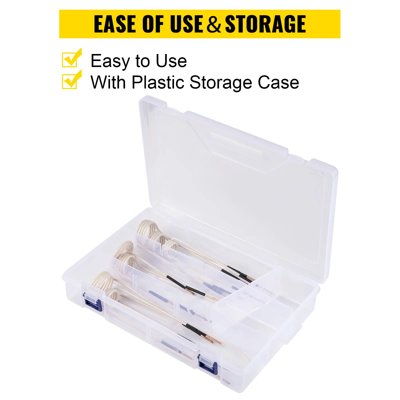 VEVOR induction heater kit with plastic storage case for easy use and organization.