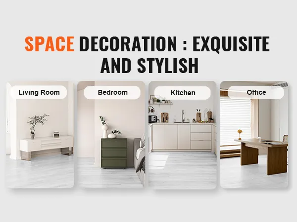 Azulejos de vinilo VEVOR: ideas de decoración elegantes para salas de estar, dormitorios, cocinas y oficinas.