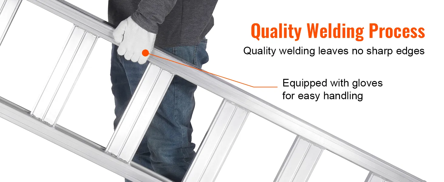 VEVOR Aluminum Ramps, 8810 lbs, Heavy-duty Ramps with Top Hook Attaching End, Universal Loading Ramp for Motorcycle, Tractor, ATV/UTV, Trucks, Lawn Mower, 72"L x 15"W, 2Pcs