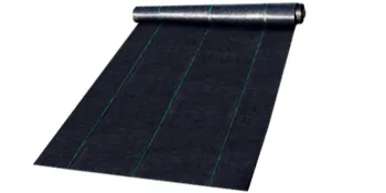 VEVOR weed barrier fabric rolled out with green lines for garden use