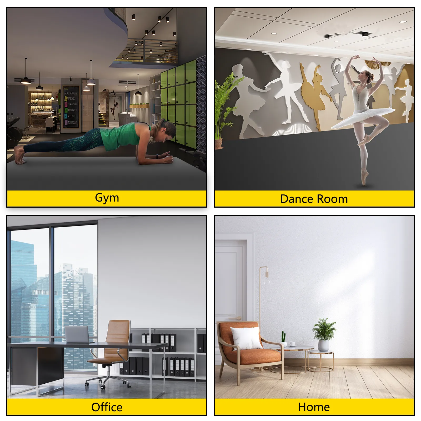 Gimnasios, salas de baile, oficinas y hogares con productos de pista de baile VEVOR.